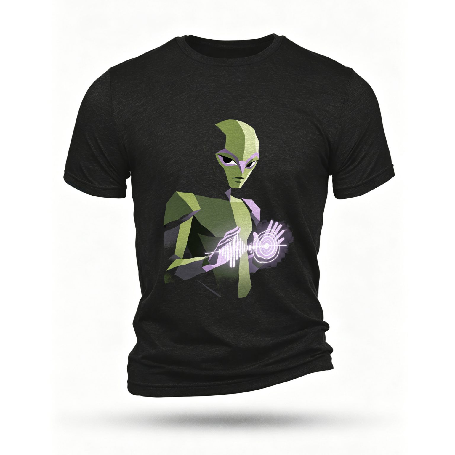 Black T-shirt, front print