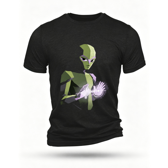 Black T-shirt, front print