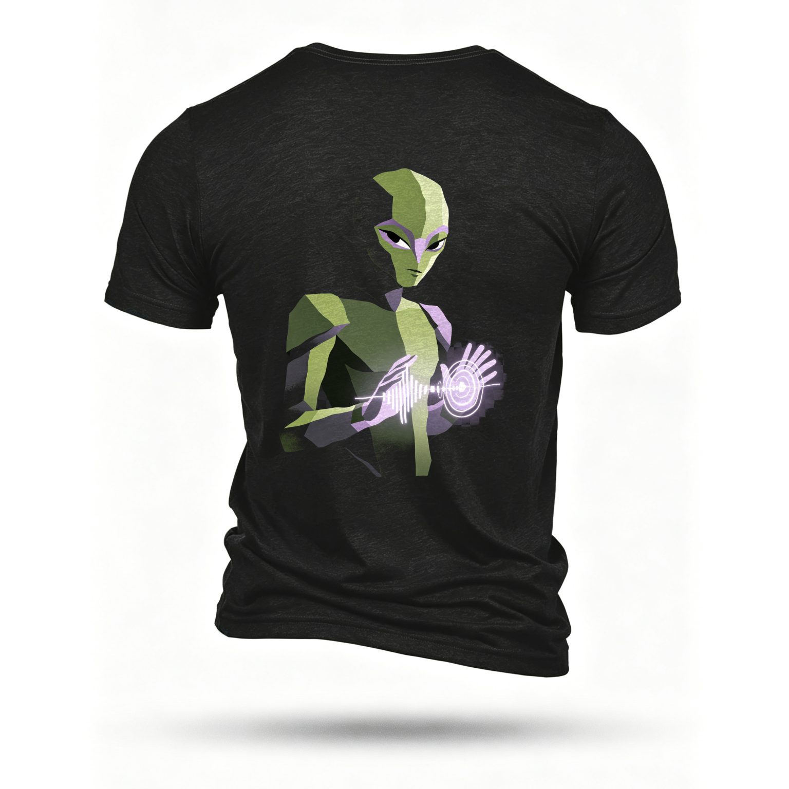 Black T-shirt, back print