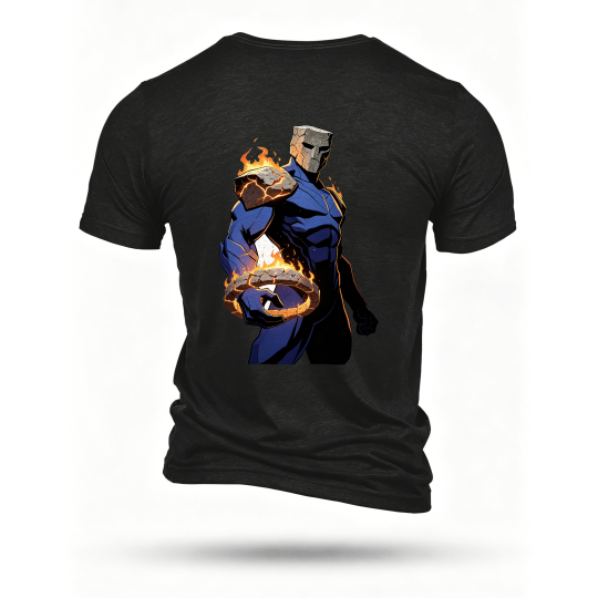 Black T-shirt, back print