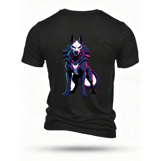 Black T-shirt, back print