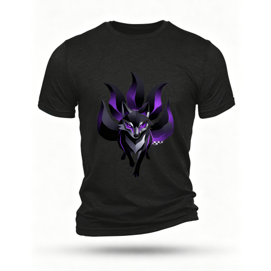 Black T-shirt, front print