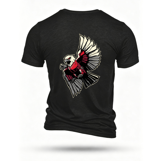 Black T-shirt, back print