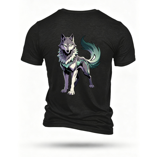 Black T-shirt, back print
