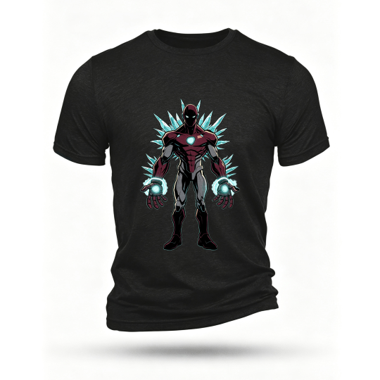 Black T-shirt, front print