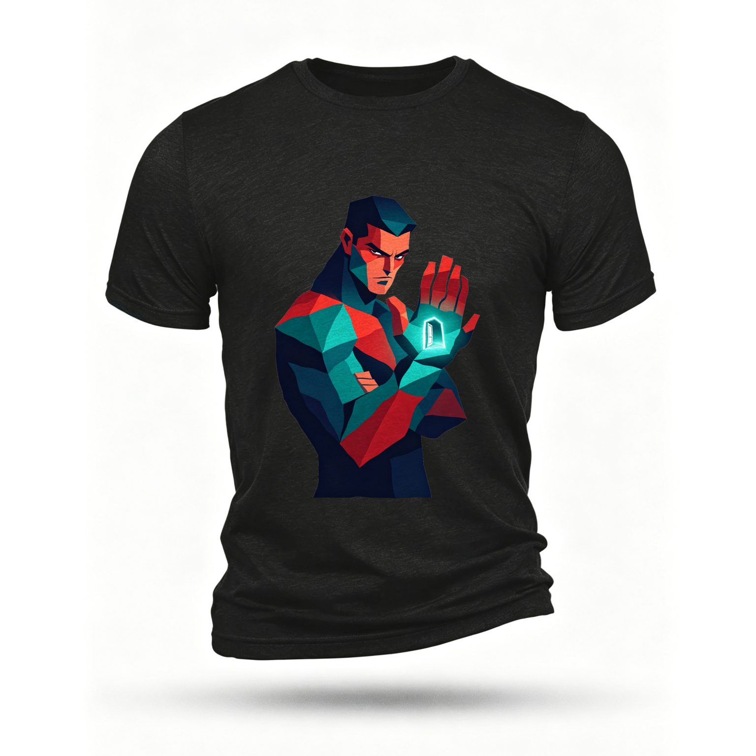 Black T-shirt, front print