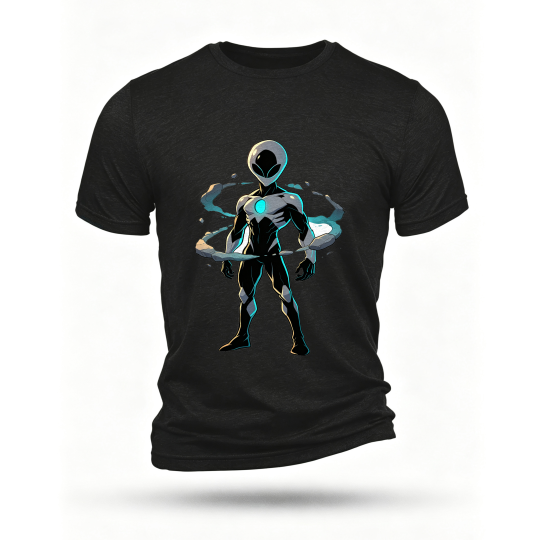 Black T-shirt, front print