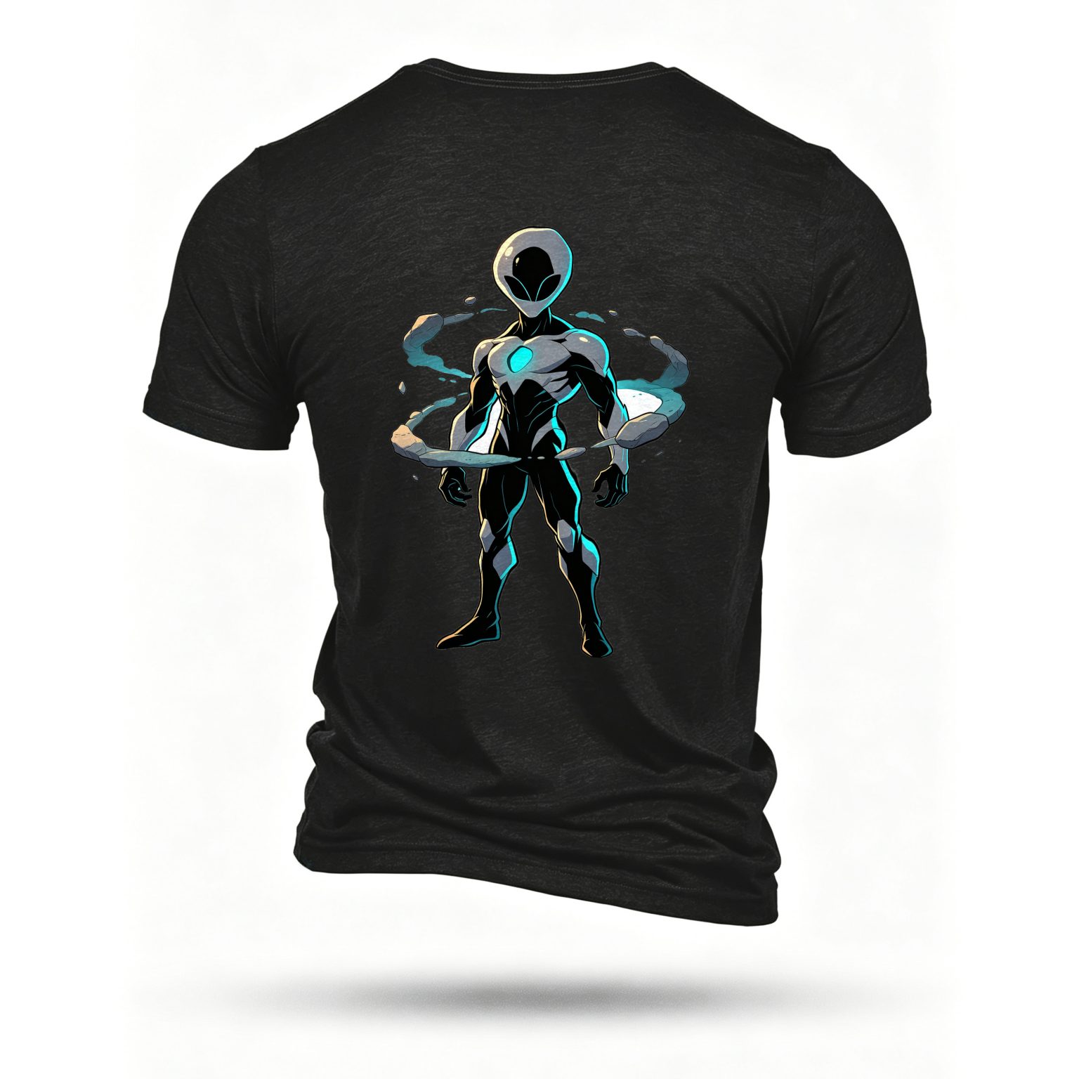 Black T-shirt, back print