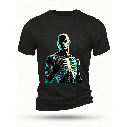 Black T-shirt, front print