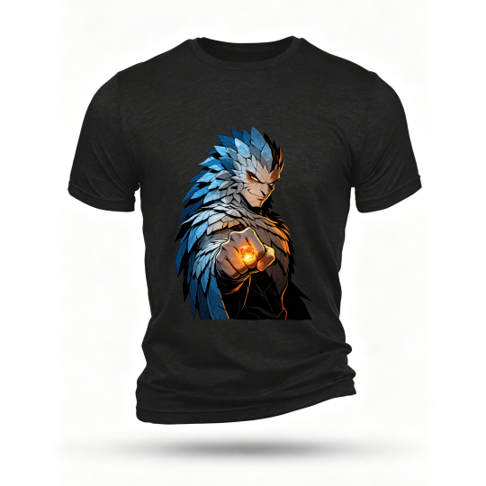 Black T-shirt, front print