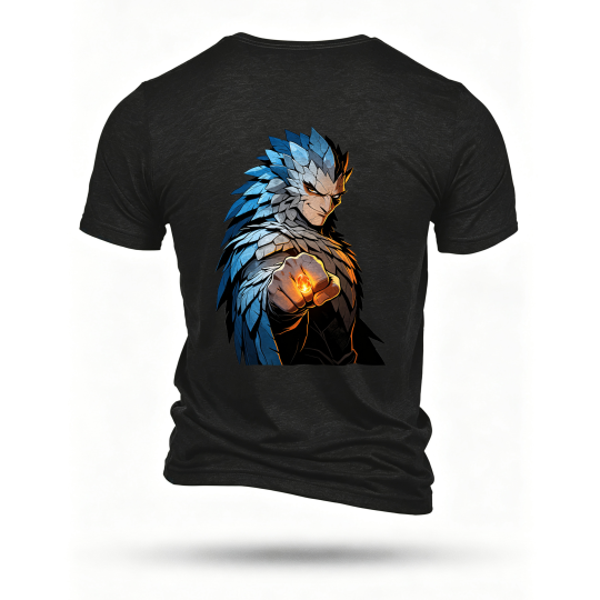 Black T-shirt, back print
