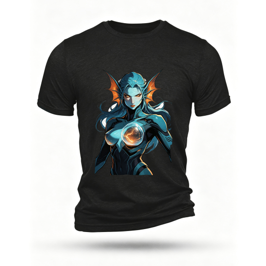 Black T-shirt, front print