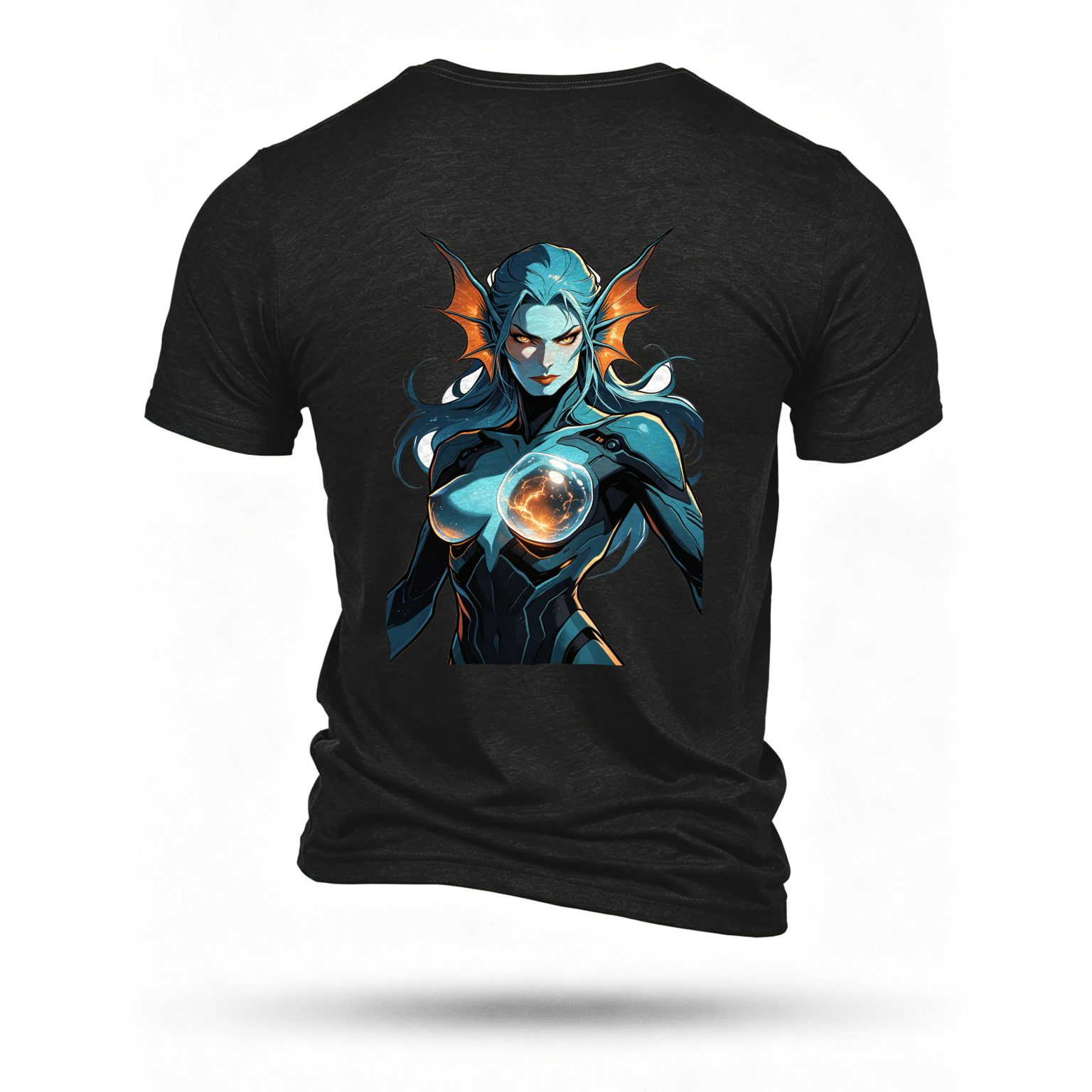 Black T-shirt, back print