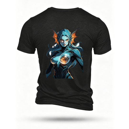 Black T-shirt, back print