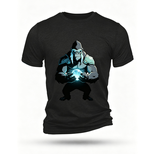 Black T-shirt, front print