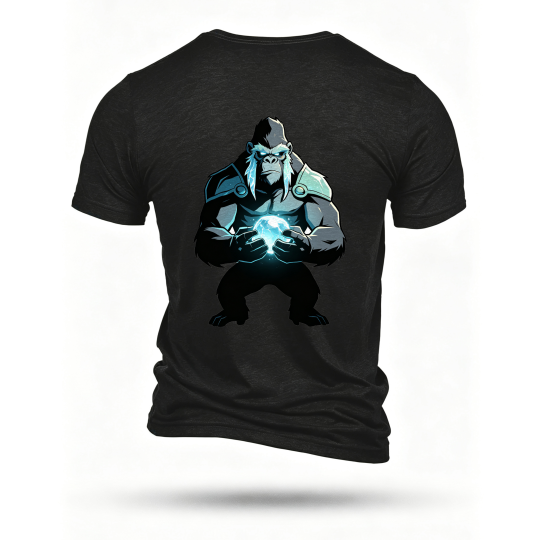 Black T-shirt, back print