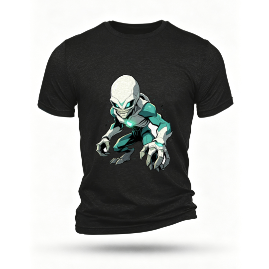 Black T-shirt, front print