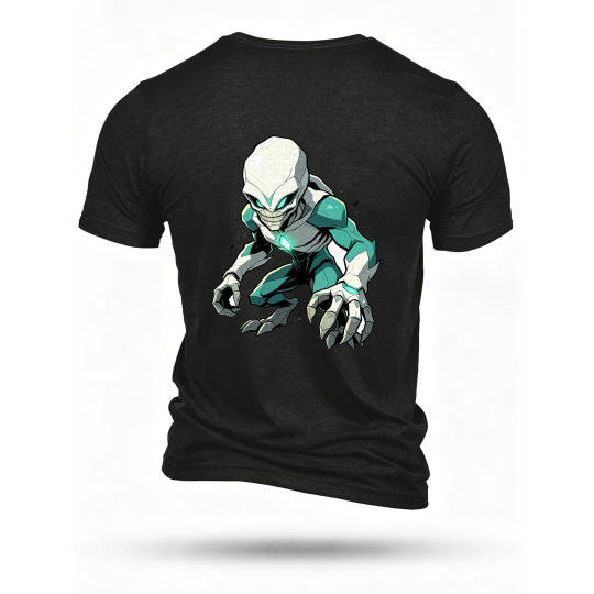 Black T-shirt, back print