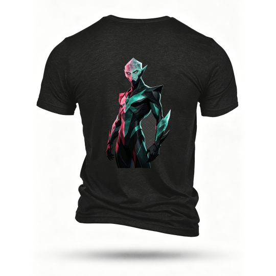 Black T-shirt, back print