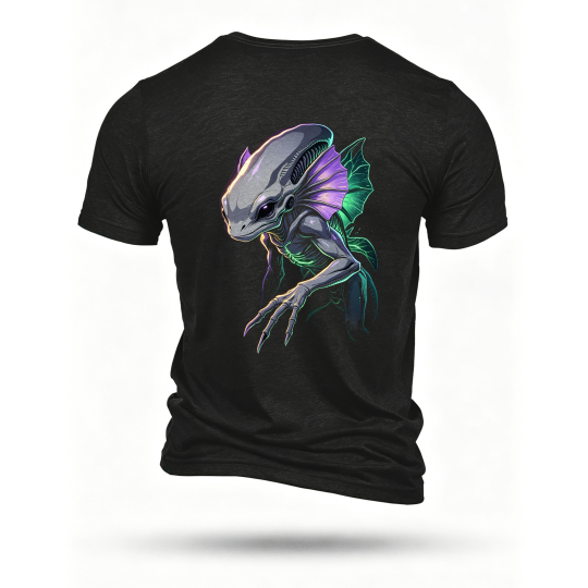 Black T-shirt, back print