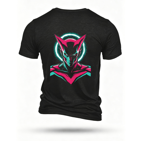 Black T-shirt, back print