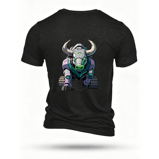 Black T-shirt, back print