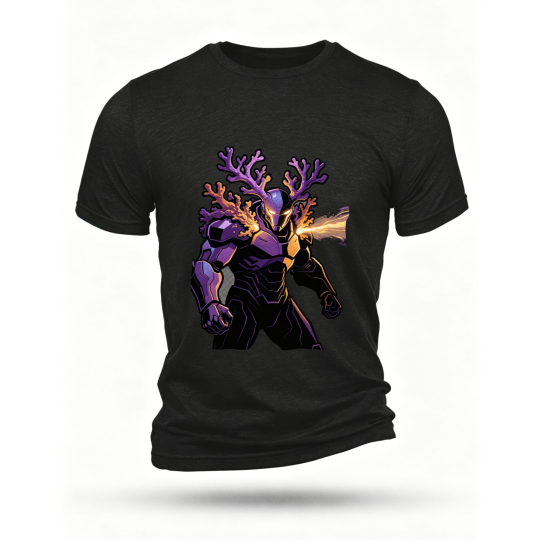 Black T-shirt, front print