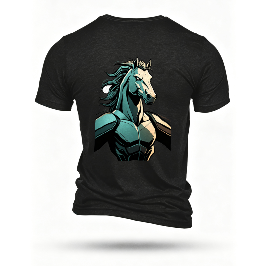 Black T-shirt, back print