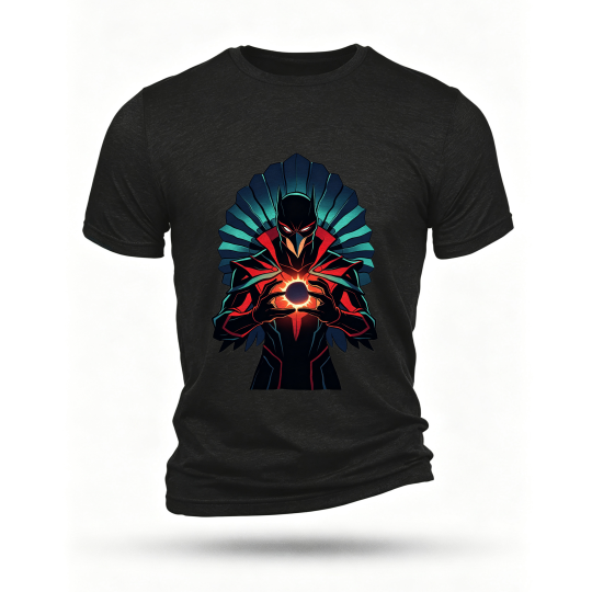 Black T-shirt, front print