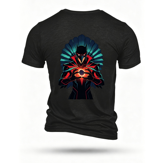 Black T-shirt, back print