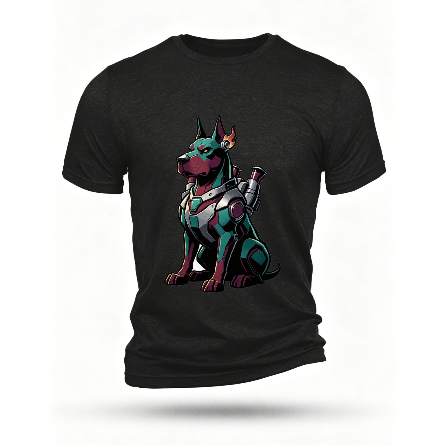 Black T-shirt, front print