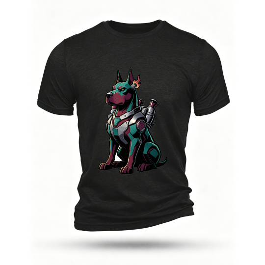 Black T-shirt, front print
