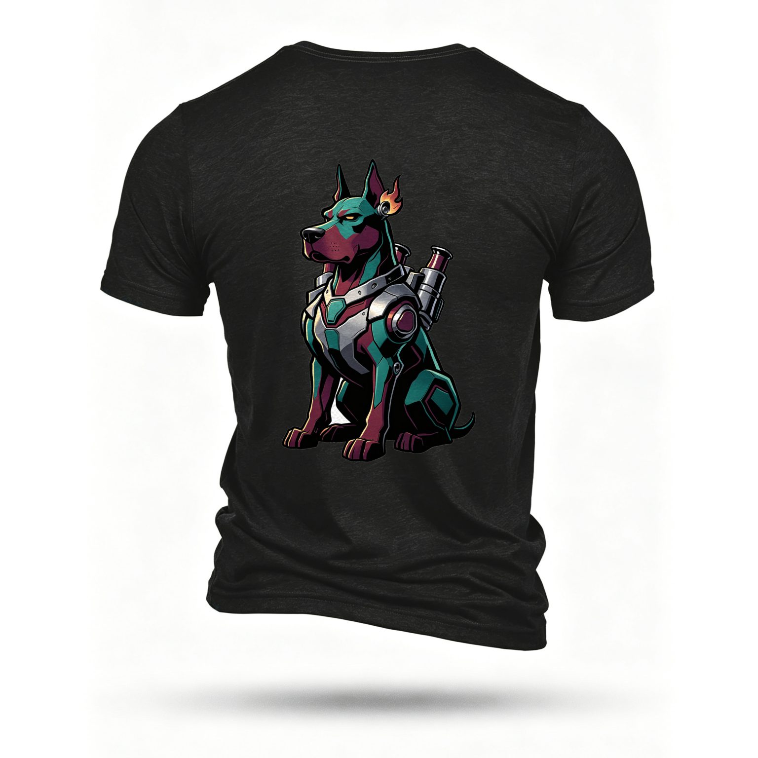 Black T-shirt, back print