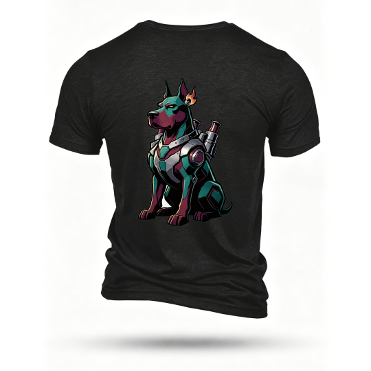 Black T-shirt, back print
