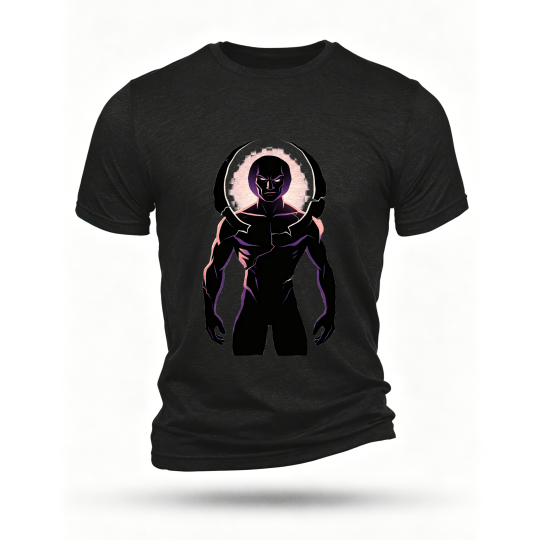 Black T-shirt, front print