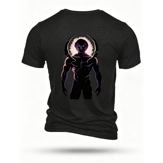Black T-shirt, back print