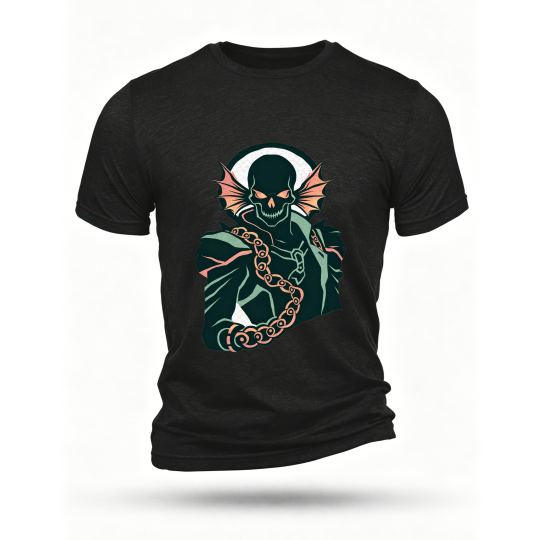 Black T-shirt, front print