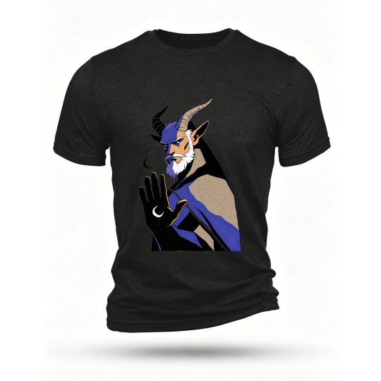 Black T-shirt, front print
