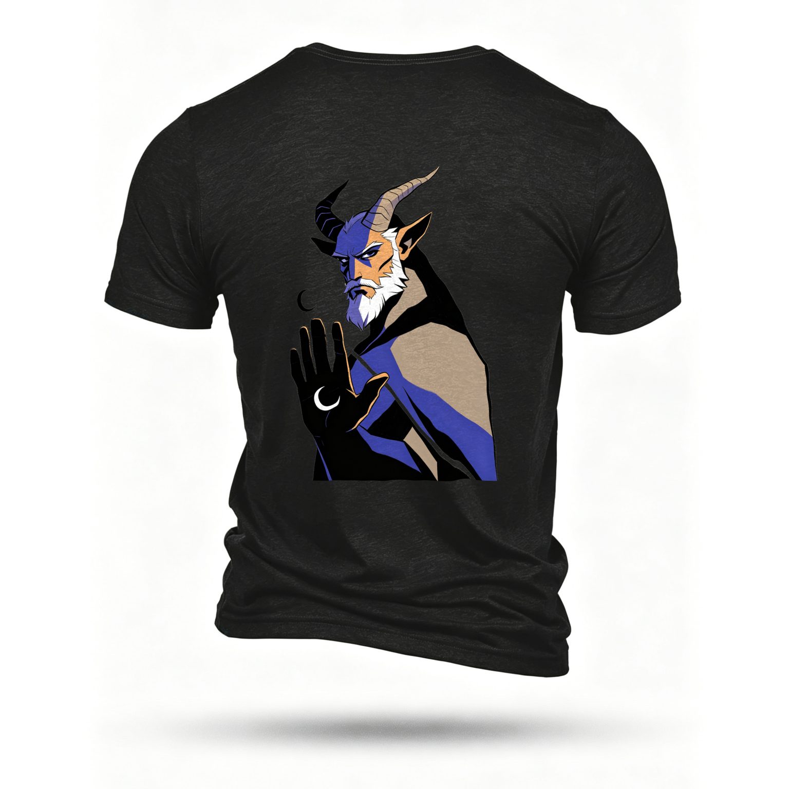 Black T-shirt, back print