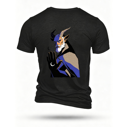Black T-shirt, back print