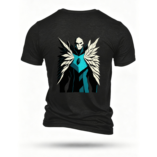 Black T-shirt, back print