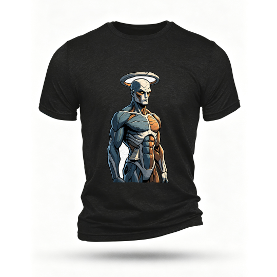 Black T-shirt, front print