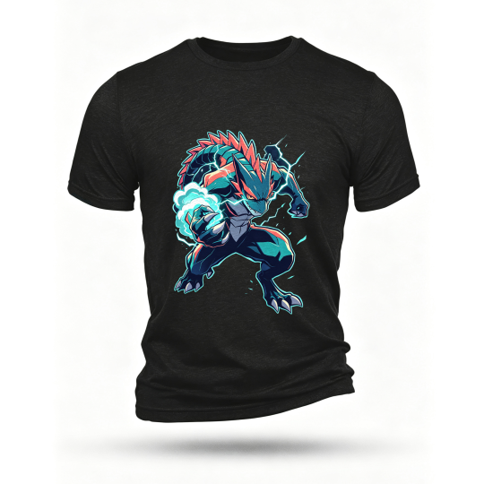 Black T-shirt, front print