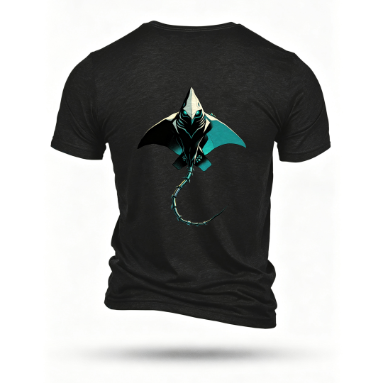 Black T-shirt, back print