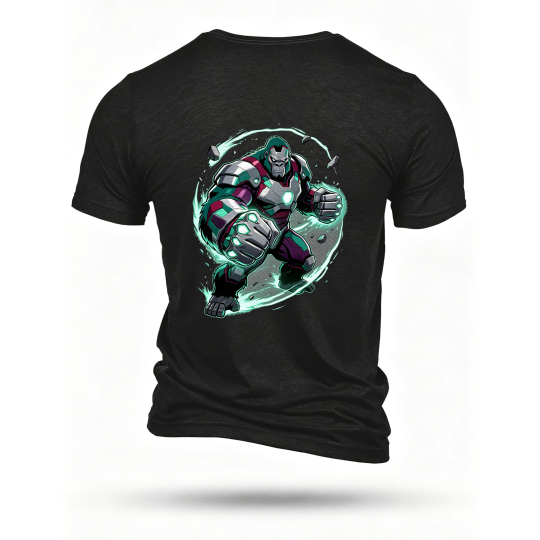 Black T-shirt, back print