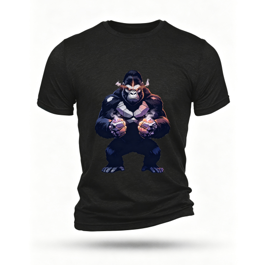 Black T-shirt, front print
