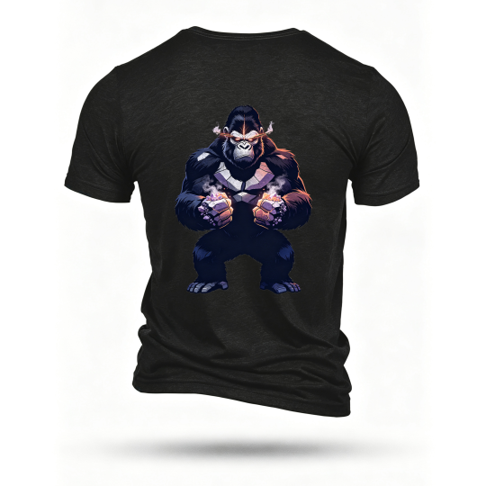 Black T-shirt, back print