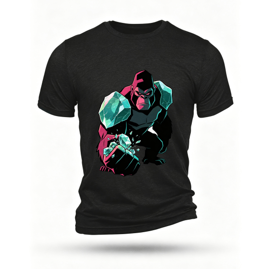 Black T-shirt, front print