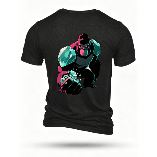 Black T-shirt, back print