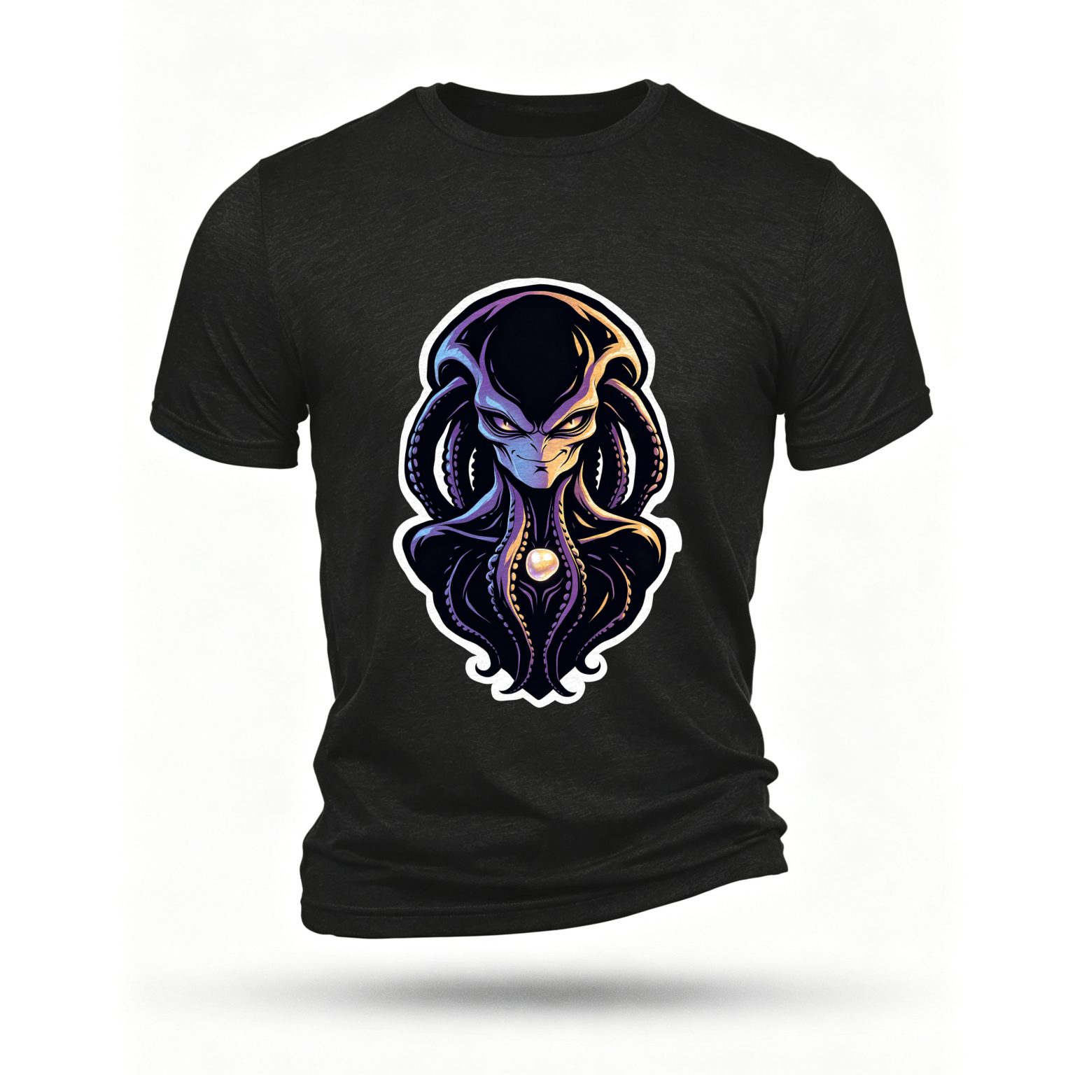 Black T-shirt, front print